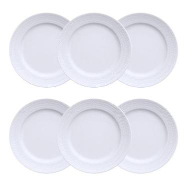 Imagem de Jogo 6 Pratos Sobremesa Chevron Relevo Porcelana Germer - Porcelanas G