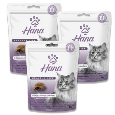 Imagem de Kit 3 Petisco Hana Controle Urinario Gato Snack Adulto 60g