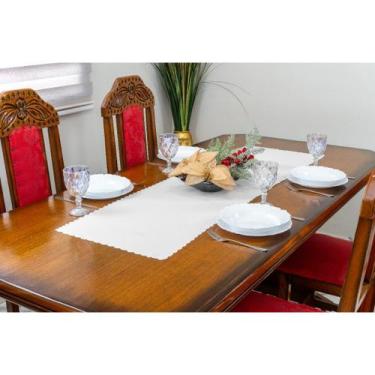 Imagem de Kit 2 Caminhos de Mesa Natalino Decorativo Estampado e Liso 1,40m X 40