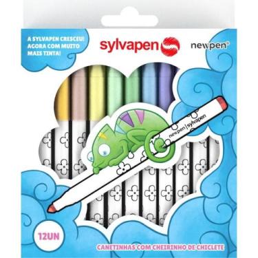 Imagem de Caneta Hidrográfica Sylvapen 12 Cores Perfumadas - Estojo - Newpen