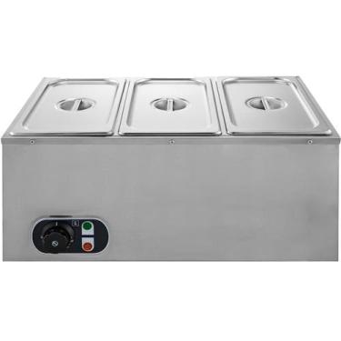 Imagem de Rechaud Quente 3 Cubas 1/3 Aço Inox Zepper ZPRC03, 220V