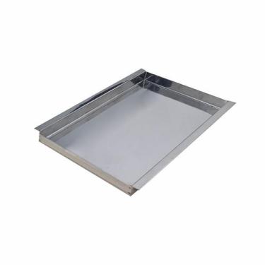 Imagem de Bandeja aço inox retangular 30x50 com alça rasa ZPBN30x50x3 - Zepper