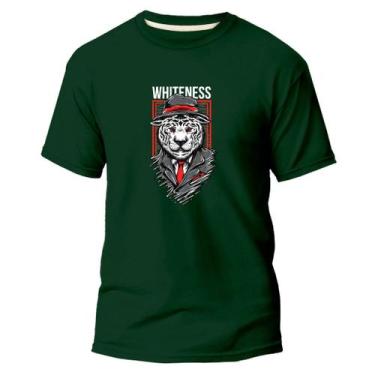 Imagem de Camiseta Algodão Premium Estampa Digital Tigre Branco Selva - NoBrand,