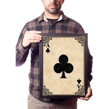 Imagem de Quadro Baralho Poker Arte As De Paus Jogo Cartas - Fanarte