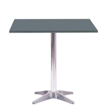 Imagem de Mesa Delta em Alumínio 75 cm (Alt) Base em X Tampo MDP Quadrado 60 cm 