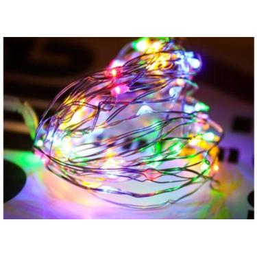 Imagem de Fio De Fada Cordão De Led 5m 50 Leds Função Pilha - bijoprata, colorid