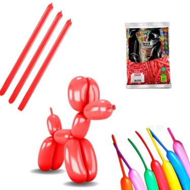 Imagem de Balão Bexiga Canudo Para Festa Liso Cores 50 unidades - Happy Day, Ver