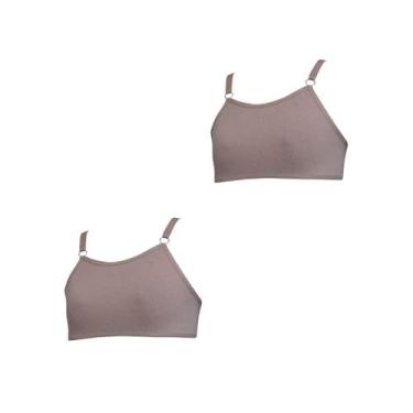 Imagem de Kit 2 Sutiã Infantil Menina Sem Bojo Com Regulagens - OPTE, M, Bege