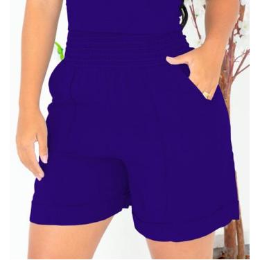 Imagem de Shorts Feminino Bermudas Soltinho Cintura Alta Cós De Lastex - atelie 