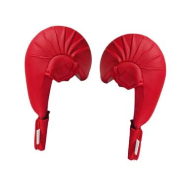 Imagem de Dynwave 2 pçs luvas de treinamento de karatê, luvas de mma, suporte de pulso sparring competição guardas engrenagem kickboxing luvas de boxe luva, Vermelho, S