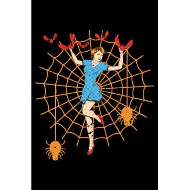 Imagem de Retro Pin Up Girl Trapped In Spider Web Vintage Halloween: Halloween Creepy Decor Spooky Gifts | Dot Grid Journal, Notebook or Organizer | Notes, ... Task Checklist | 6x9 Inches 120 Page
