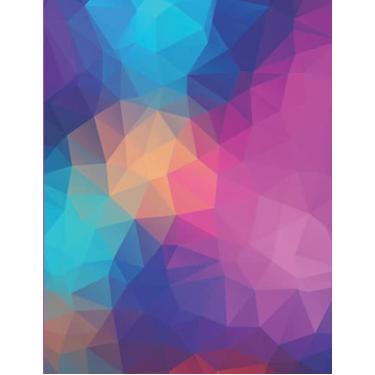 Imagem de Notebook - Neon Isometrics - A beautiful and unique WIDE RULED DOTTED LINE PAPER notebook/journal. 200 pages. 90gsm paper. A4 notebook: Travel Friendly - Back To School - Gift