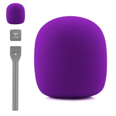 Imagem de LEFXMOPHY Entrevista GO Foam for Rode Wireless Go Transmissor Adaptador Portátil Substituição de Para-brisas Filtro Pop Roxo Capa de Microfone Tela de Vento