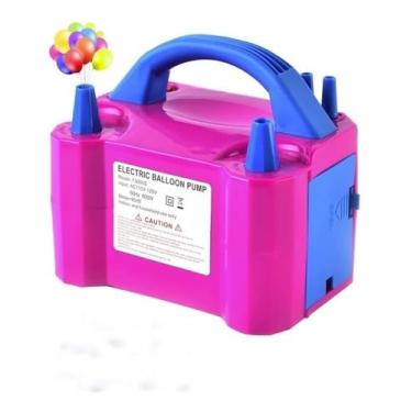 Imagem de Inflador Compressor Balão Bexiga 2 Bico Festa Aniversário Cor:Rosa