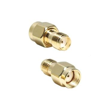 Imagem de Adaptador coaxial DHT Electronics 2 peças RF SMA fêmea para RP-SMA macho