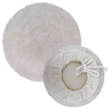 Imagem de Kit 2 Boina de Lã Carneiro para Polimento Automotivo 5 Polegadas para Politriz e Esmerilhadeira