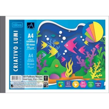 Imagem de Tilibra - Caderno Colegial Criat A4 75G ACD Lu 50, Multicor