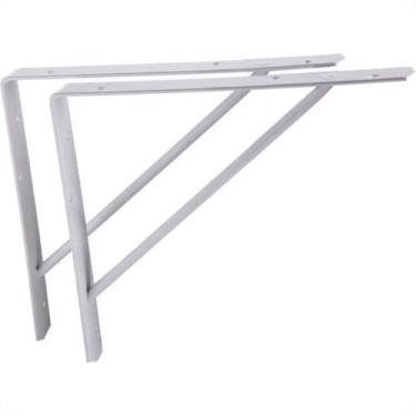 Imagem de Suporte Prateleira Mao Francesa Overtime Leve 20Cm Branco - Kit C/12 P