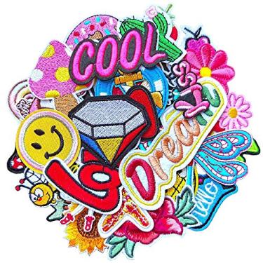 Imagem de Qingxii Decorr Estilos variados lindos adesivos pequenos costurar/passar a ferro em remendos bordados infantil roupas vestido chapéu calça sapatos cortina costura decoração faça você mesmo artesanato