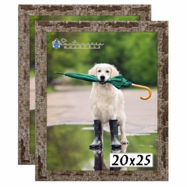 Imagem de Kit 2 Porta Retrato Molduras 20x25 Marrom - Santamaria Molduras