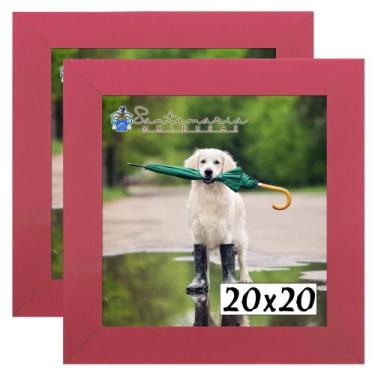 Imagem de Kit 2 Porta Retrado Molduras 20x20 Rosa - Santamaria Molduras