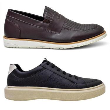 Imagem de Kit Mocassim Masculino + Sapatênis Casual Confortável - Bkarellus, 39,
