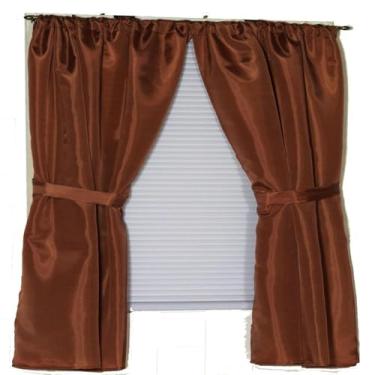 Imagem de Carnation Home Fashions, Inc Cortina de janela de banheiro de tecido, 91,44 cm, especiarias