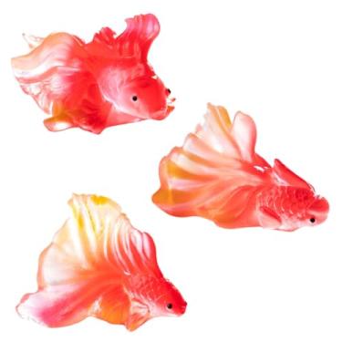 Imagem de PRETYZOOM 3Pcs Figuras De Peixes Em Miniatura Para Decoração De Tanques De Peixes DIY Ornamentos De Peixinho Dourado Decoração De Animais Aquário Micro Koi Esculturas