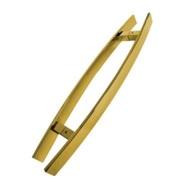 Imagem de Puxador Porta Pivotante Inox Dourado Curvo Italy - 80 Cm