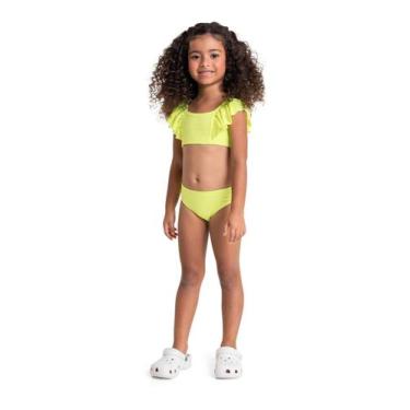 Imagem de Biquíni Infantil FPS +50 com Glitter e Forro Quimby, Verde, 1