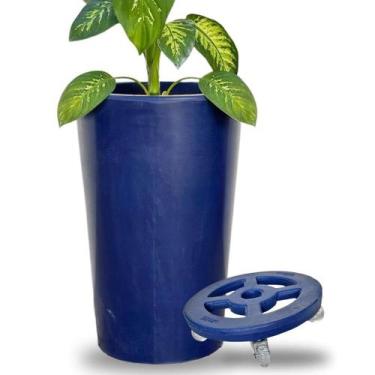 Imagem de Vaso de Planta e Suporte com Roda Para Decoração Kit 2 Peças - Alpe & 