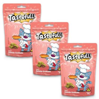 Imagem de Hana Tastefull Para Gatos Salmão Grelhado 40g Kit 3 Un