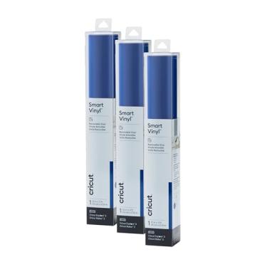 Imagem de Cricut Vinil removível inteligente, azul | Pacote com 3 rolos de 90 cm (33 cm x 91 cm) - Corte sem tapete para cortes longos de até 3,6 m - Compatível com máquinas Maker & Explore