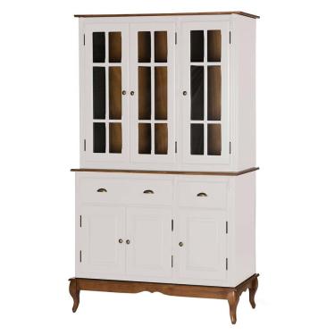 Imagem de Arca Oratório 6 Portas 2 Gavetas 60841 Hannover - Branco/Imbuia Glazer