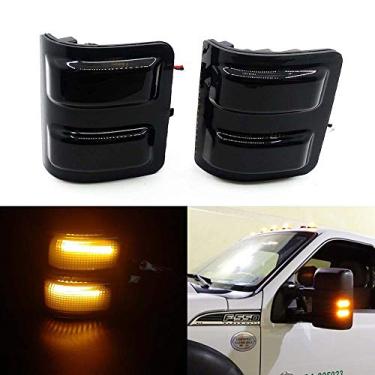 Imagem de Lâmpada de LED Xinctai com 2 peças de luzes de seta para Ford F250 F350 F450 F550 de 2008 a 2016, lente de fumaça/lente (luz âmbar e lente de mofo)