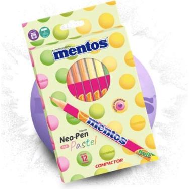 Imagem de Canetinha Mentos 12 cores Hidrográfica Neo Pen - Compactor