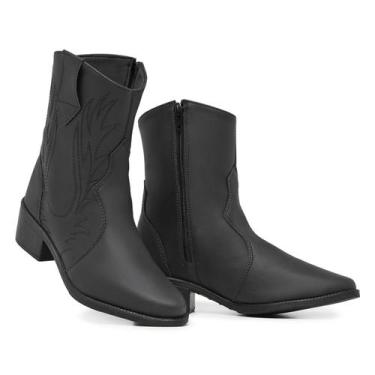 Imagem de Bota Texana Feminina Country Confort Bico Fino Pelepincel, Preto, 38