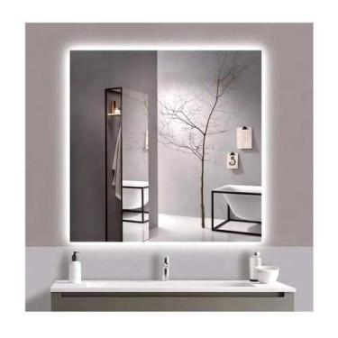 Imagem de Espelho lapidado bisotê iluminado com LED Frio - 50x50cm - Woodglass