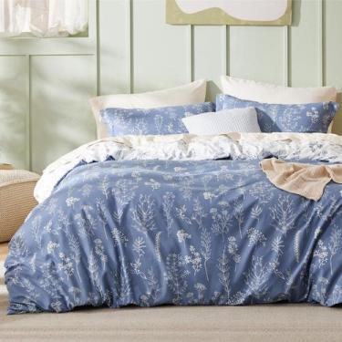 Imagem de Capa de edredom Bedsure Reversível Infinity Blue King com 2 capas