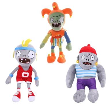 Imagem de Dyharnsty 3Pcs Plants vs Zombies Plush Toys Zombie Sport Jester Gargantuar Zombie,Soft Figure Doll Plants vs Zombies Toys PVZ Plush 1 2 Set