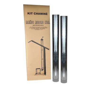 Imagem de Kit 2 Canos 110mm Para Chaminé Fogão a Lenha Lareira Em Aço Galvanizado - N°1 amz