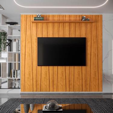 Imagem de Painel Ripado Zigzag Para Tv Até 75 Polegadas Roma 225cm Cor: cedro Cedro