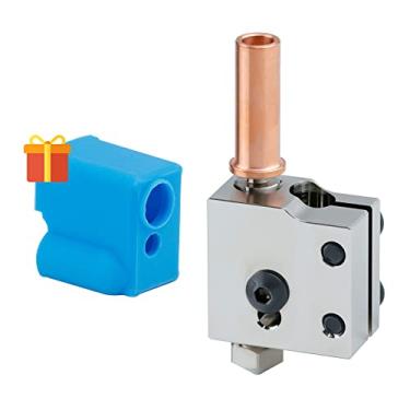 Imagem de DODOBEI Kit de atualização de bloco de aquecedor de bocal de cobre bimetálico banhado a calor bimetálico de alta temperatura compatível com impressora 3D Anycubic Vyper Kobra Max/Kobra Plus, I3 Mega