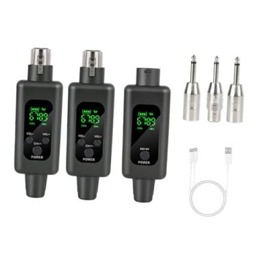 Imagem de Generic 2,4 GHz transmissor de microfone e kit de receptor de transmissão sem fio kit de adaptador de microfone XLR para desempenho ao vivo, Preto, 1 Por 2