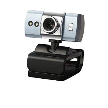 Imagem de Webcam HD USB Luzes LED Webcam HD 12 Megapixels Suporte Giratório para Computador PC Laptop Mini Câmera USB (Cor: Ouro) (Prata)