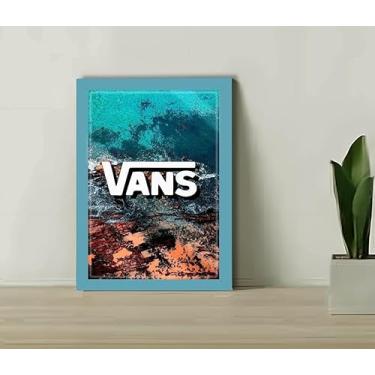 Imagem de Genérico, Quadro Decorativo Vs Horizonte Sala Quarto +Vidro 33x25 A4 Cor:Azul