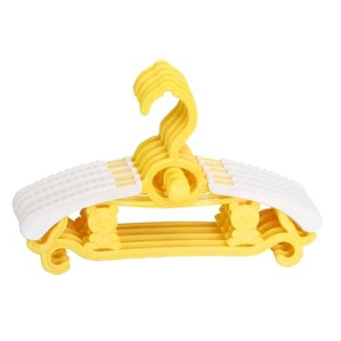 Imagem de Ioensy 5pcs cabides de bebê ajustáveis ​​cabides de roupas para salvamento de espaço para salvamento de espaço recém -nascido armário infantil racks de, Amarelo