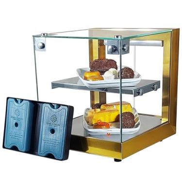 Imagem de B-VFD32 - Vitrine fria Beta 32cm Dourada Dupla com 6 Gelo-X - Bivolt -