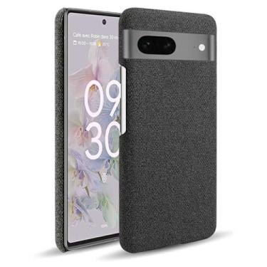 Imagem de Capa para Google Pixel 7A,Capa desenhada em lona,Case Protetora Ultrafina com Empunhadura Macia,Design em Tecido Antichoque e Antiarranhões-Black