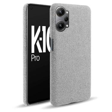 Imagem de Capa para OPPO K10 PRO,Capa desenhada em lona,Case Protetora Ultrafina com Empunhadura Macia,Design em Tecido Antichoque e Antiarranhões-Light gray